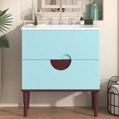 Meuble-lavabo simple 30 po avec comptoir en céramique