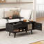 Table basse à plateau relevable avec rangement ouvert et tablette ouverte George Oliver-277525816