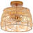 Wood LED Semi Flush Mount