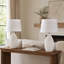  Lampe de table en céramique blanche moderne 22 "avec gradation à 3 voies Wharton-260243532