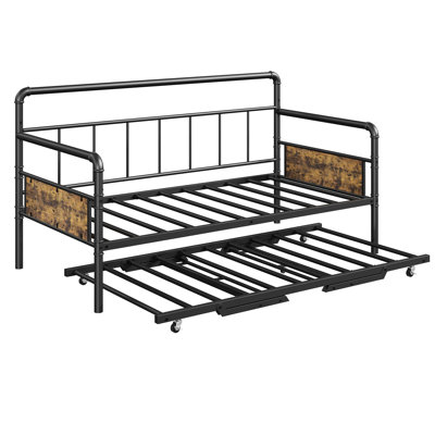 Daybed With Trundle,Twin Daybed With Pop Up Trundle Set,Metal Twin Bed Frame With Steel Slat Support by Wrought Studio