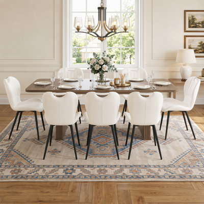 63.09"‑78.84" Extendable Dining Table Set With Upholstered Chairs