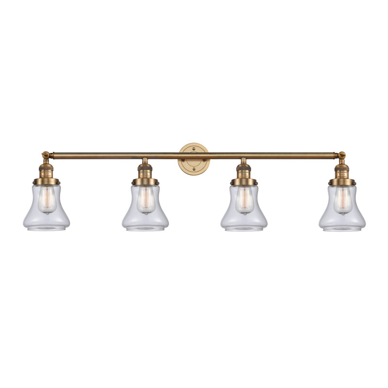 Lumière de vanité de 4-lumière Reyhani, Brushed Brass, Clear