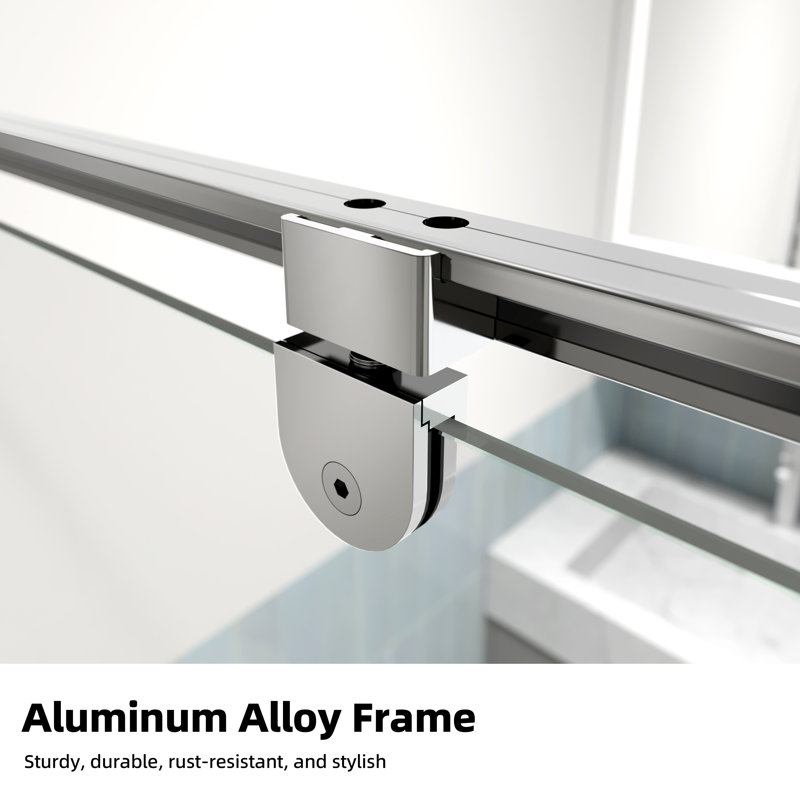 50-54 in. W x 71 in. H Framed Pivot Shower Door With 1/4 In. (6Mm) Tempered Clear Glass, Chrome