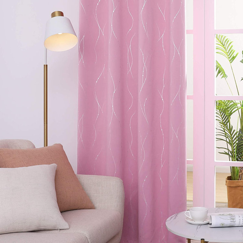 Cohmer Room Darkening Curtain Pair, 42" W x 45" L, Pink