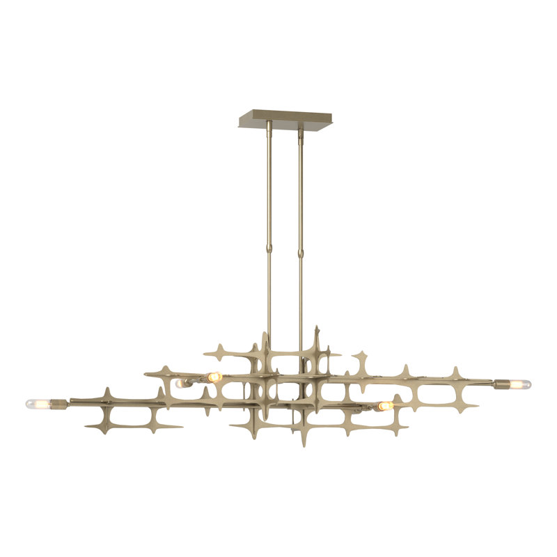 Grid 6 - Light Unique/Statement Geometric Chandelier, Gold, 39.8