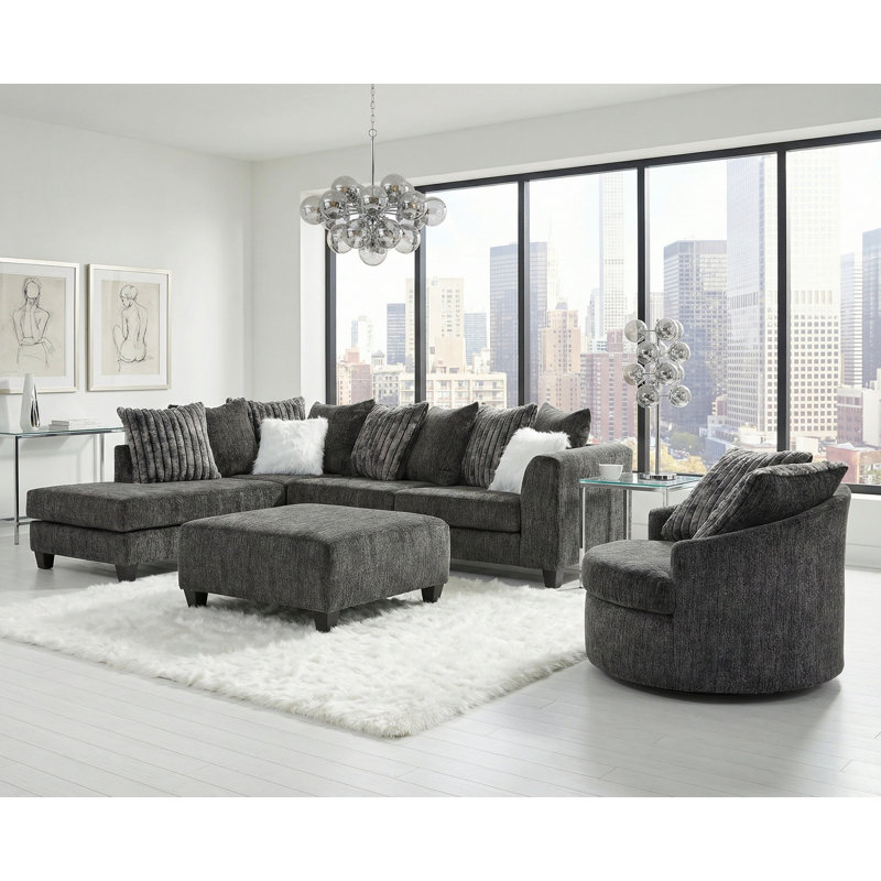 Fauteuil pivotant en tonneau 45 po - Gris anthracite galactique, Gris galactique