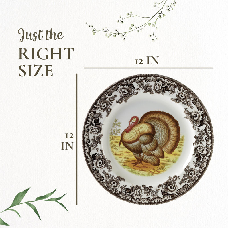 Spode Woodland Turkey Turkey Platter 12" Turkey