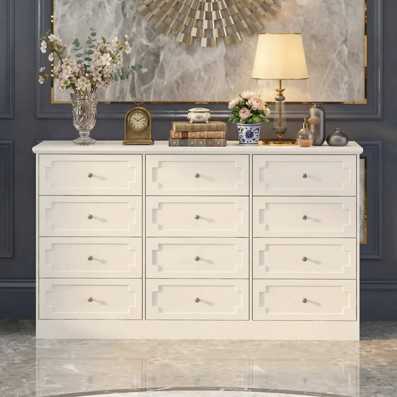 Delayla 61" Wide 12 Drawers Dresser, White