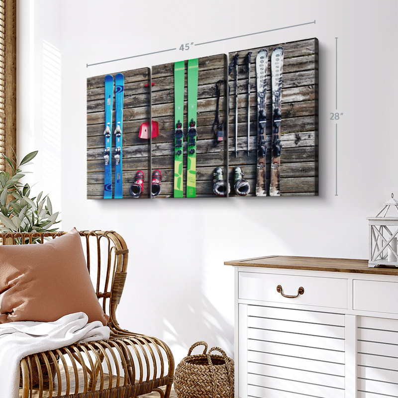 «Ski Gears», 3 pièces sur toile, H 28 po x l 45 po