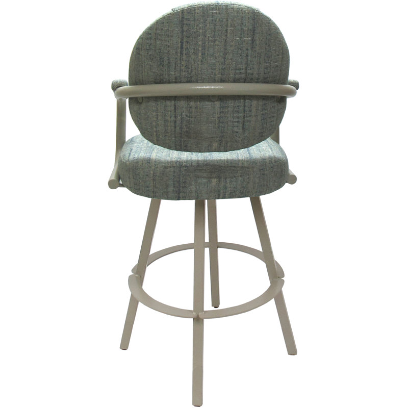 Tabouret de comptoir pivotant 30 po Mahlum, Mélange de polyester bleu / cadre beige