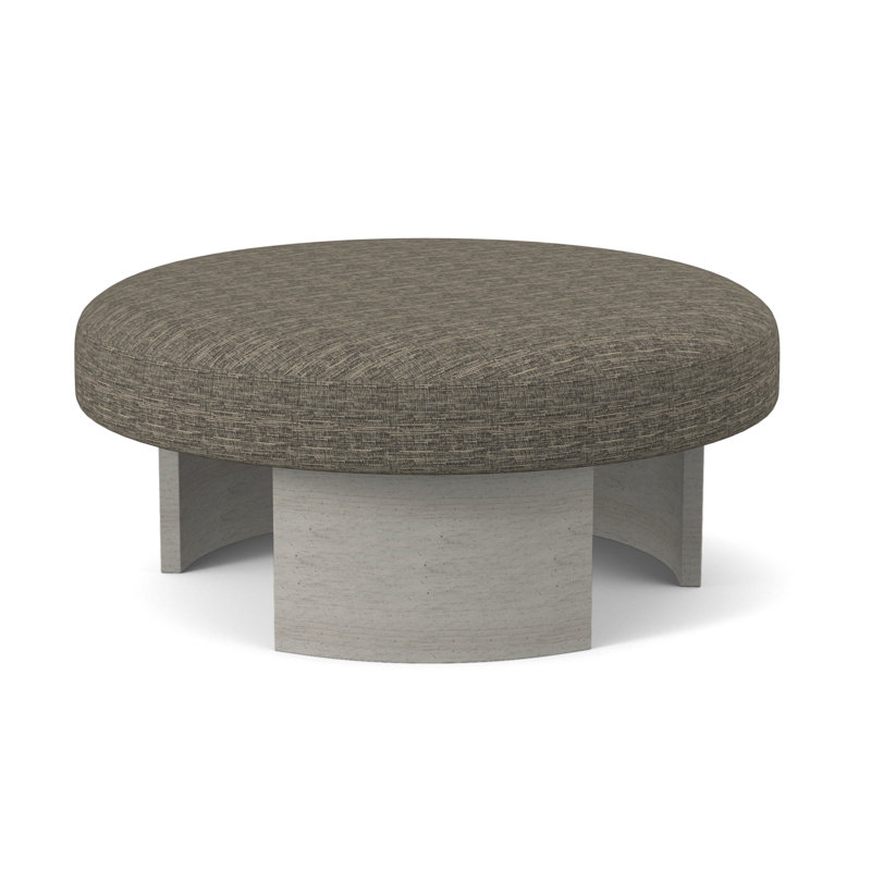 Eclipse Round Ottoman, Bisque, Fizz Ivory 100% Polyester