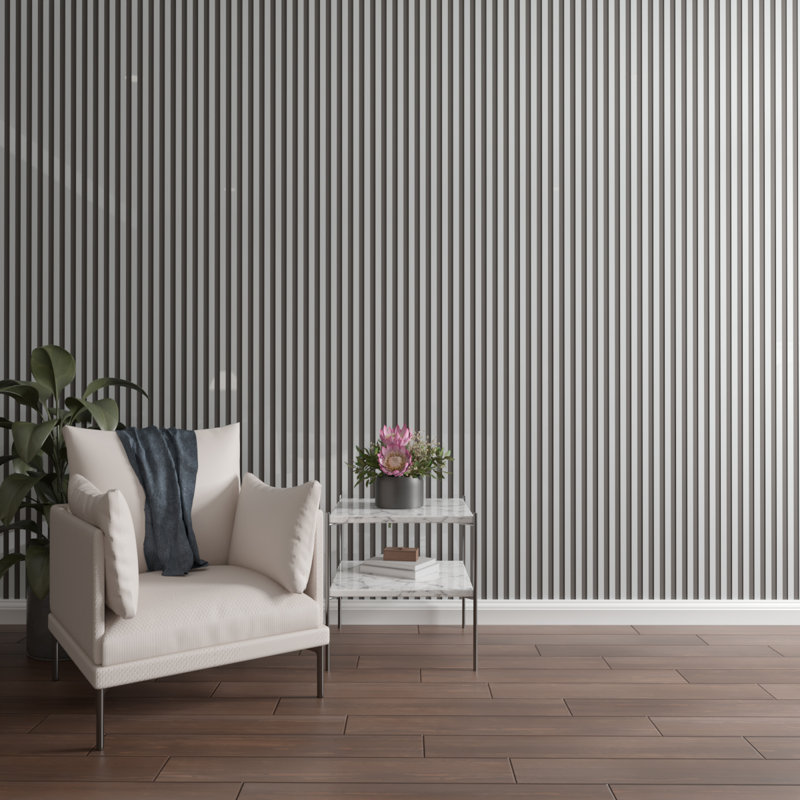Adjustable Acrylic Slat Wall Panel Kit, White, 94" H x 42" W