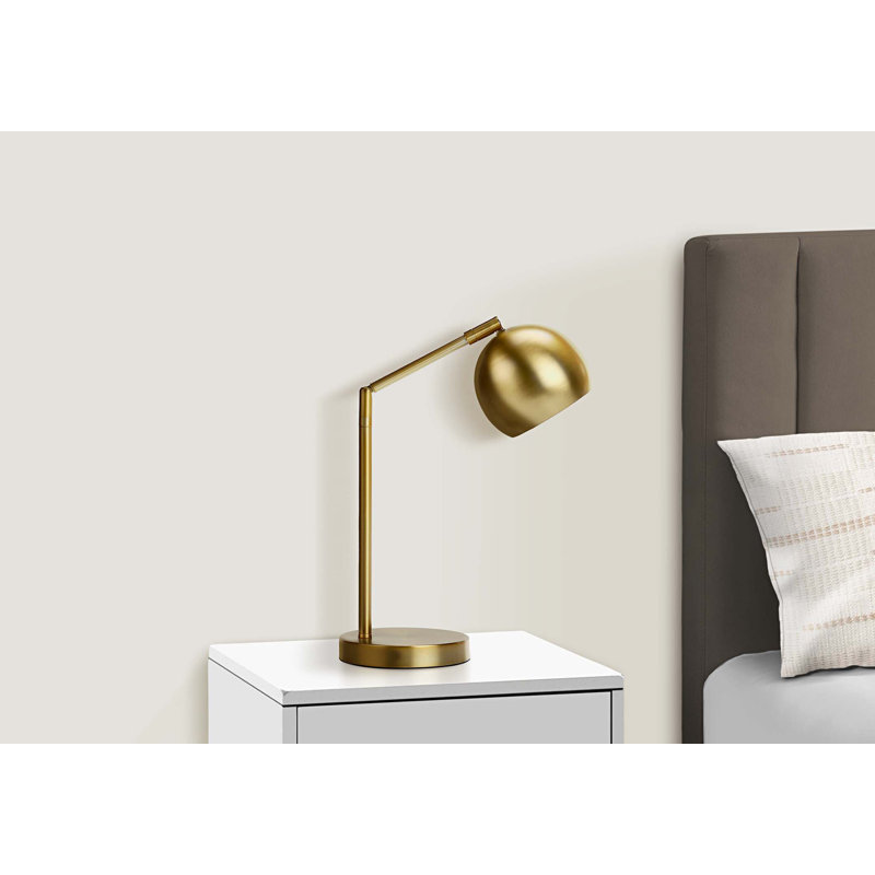 Lighting, 19 po, lampe de table, métal doré, abat-jour doré, contemporain
