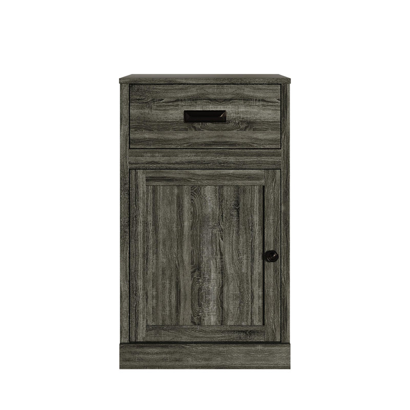 Armoire à portes avec tiroir en gris foncé, Gris foncé