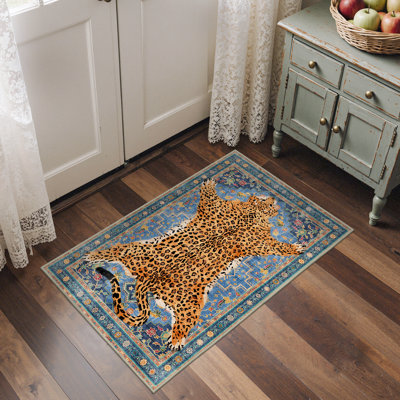 Tapis bleu / jaune Aura