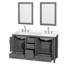 Sheffield 60" Freestanding Double Bathroom Vanity with Quartz Top with 24" Mirrors-149974008-149999989
