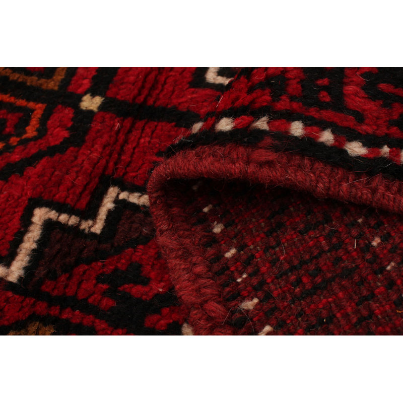 Tapis décoratif en laine de conception unique noué à la main new age esari turkman rouge 3 pi 5 po x 5 pi 4 po