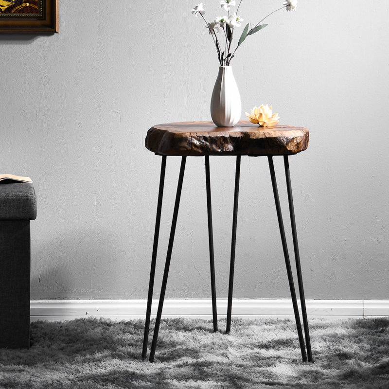 Riendeau Solid Wood Top End Table
