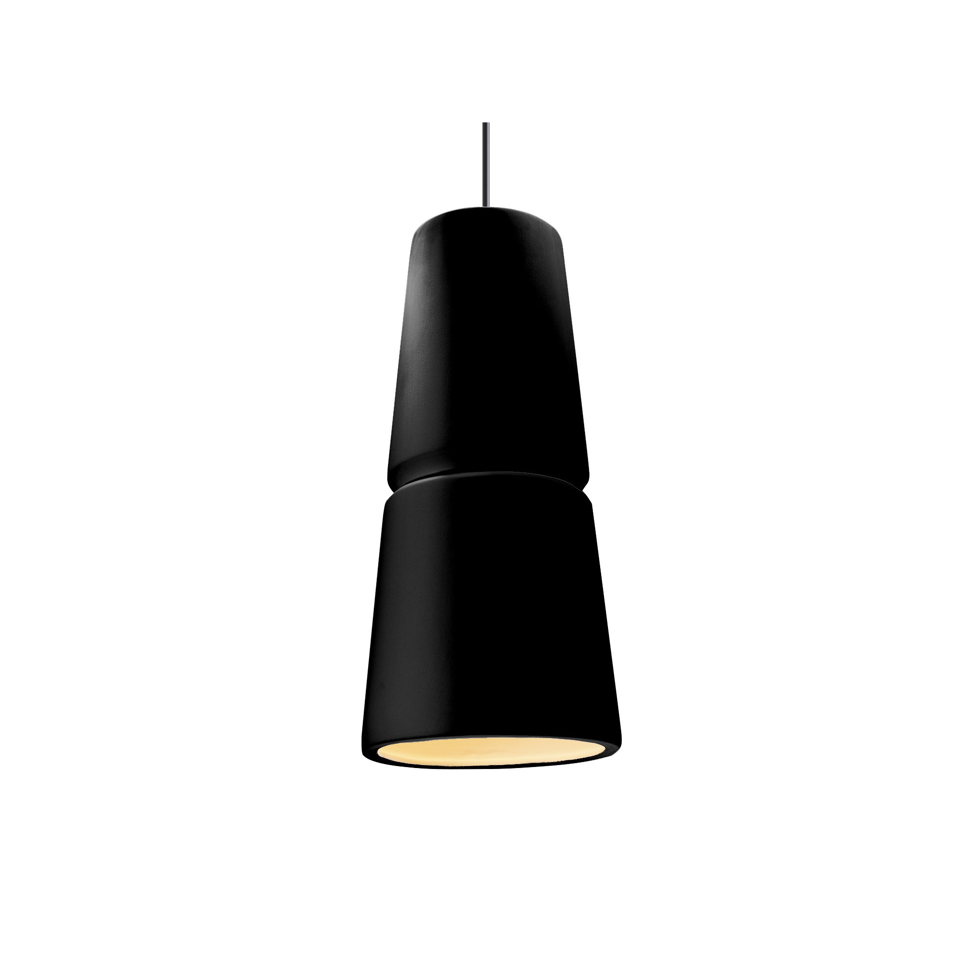 Logan 1 - Light Single Cone Pendant, Matte Black, Carbon Matte Black, 18" H x 8" W x 8" D