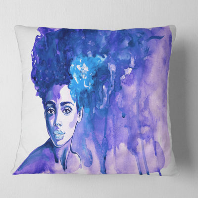 Glorious Portrait of African American Woman, housse de coussin carré et insert
