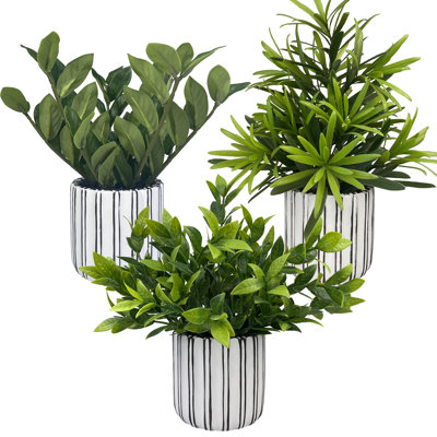 Fougères artificielles en pot (3 pièces)