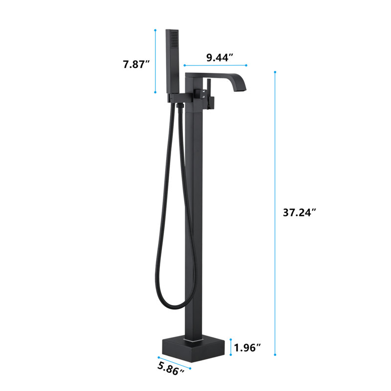 1 Handle Floor Freestanding Tub Filler with Diverter