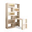 Bibliothèque-bureau extensible en L en bois massif de style rétro-1290292019-1290292018
