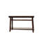 Console rectangulaire de style transitionnel avec pieds en hévéa massif finition noyer et tablette de rangement, idéale pour le salon. Plateau plaqué contemporain et fond ouvert pour plus d'espace. Longueur : 119 cm (47 pouces).