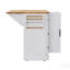 Îlot de cuisine avec abattant, prise de courant, tablettes et tiroirs sur roulettes pour un rangement polyvalent et pratique-579981755