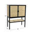 Armoire Boho en rotin et bois tissé avec 2 portes, 1 tablette et 4 compartiments de rangement intérieurs-1424824554