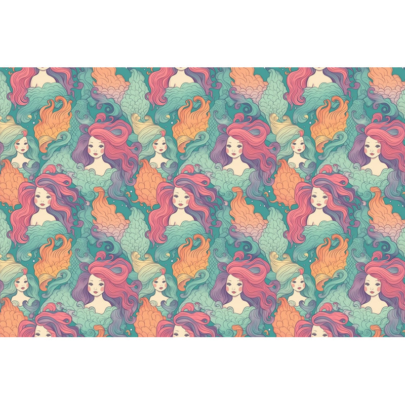 Édredon Mermaid Bedding - vert, Édredon simple