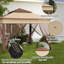 Abri escamotable 11 'X. Pavillon de jardin extérieur avec filet amovible. Tente instantanée pour le plaisir du patio. Kaki. Fabrication stable en métal double. Passez un bon moment à l'extérieur.