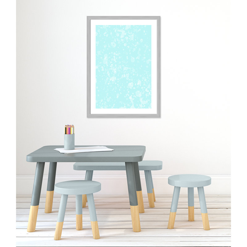 Impression sur papier de bulles fantaisistes, H 36,5 po x l 26,5 po x P 0,625 po, Encadré plat argent