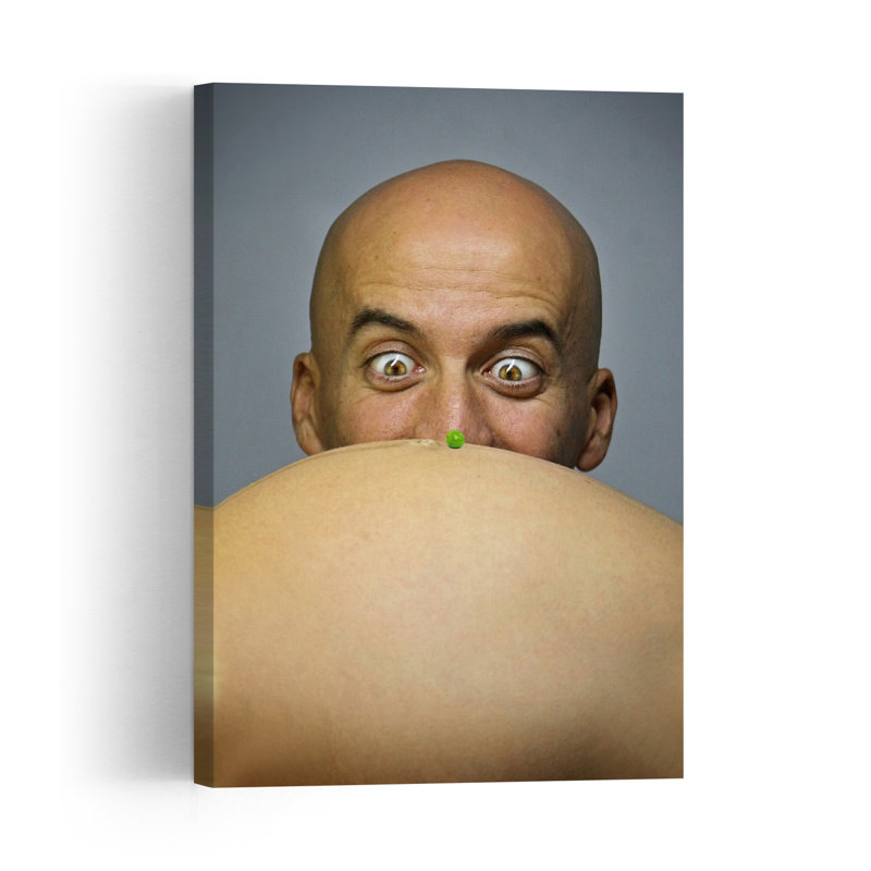 Surprised Man Pea Belly Contemporary Wall Art Print, 91.44cm H x 60.96cm W