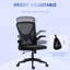 Ergonomic Office Seating With Lumbar Support, Adjustable Height, Black Mesh Back Task Chair Height And Flip-up Arms,