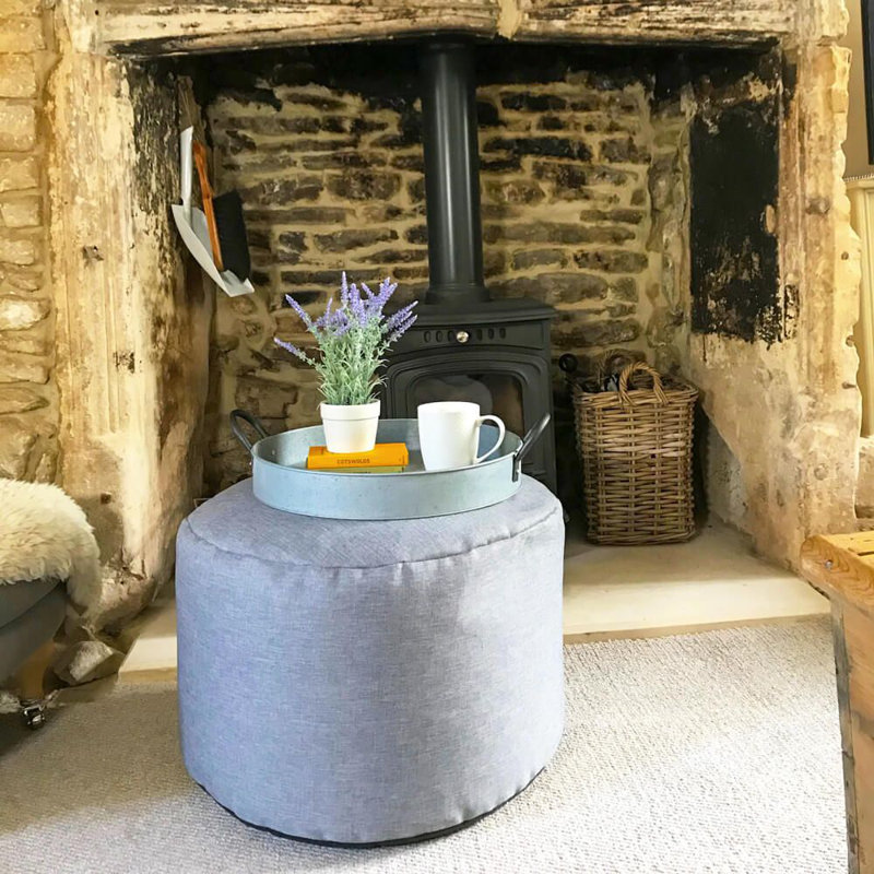 rucomfy Beanbags Textured Barley Pouffe Bean Bag. Large Foot Rest or Extra Seating. Home Living or Bed Room Footrest. W55cm x H38cm