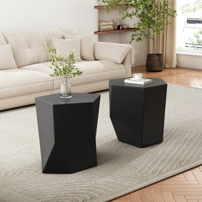 Table basse, style moderne, formes géométriques, noir, facile à entretenir, aucun assemblage requis Conception en oxyde de magnésium, Perspectives