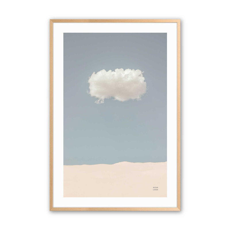 «Nuage solitaire», Érable brut encadré, H 17 po x l 13 po