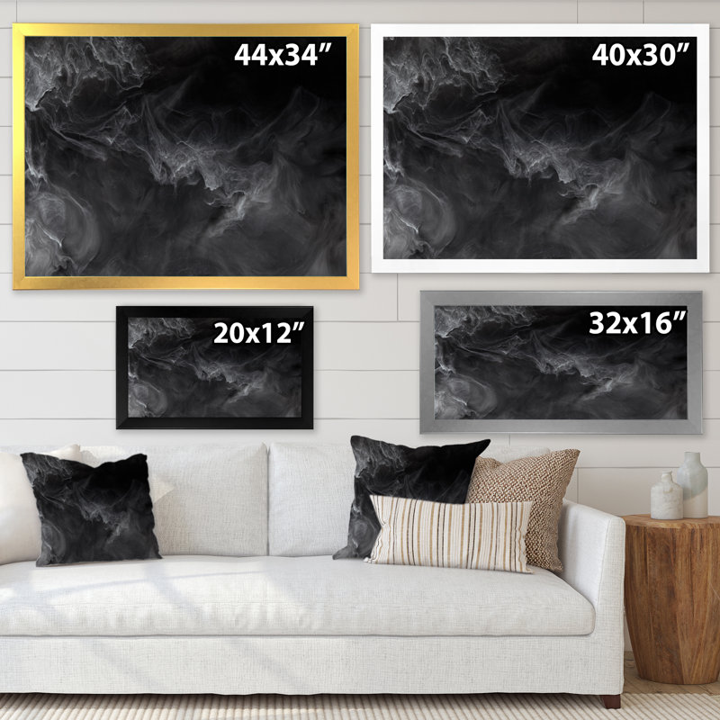 Black And Grey Mixed Liquid Ink Black And Gray Mixed Liquid Ink - Single Picture Frame Graphic Art on Canvas