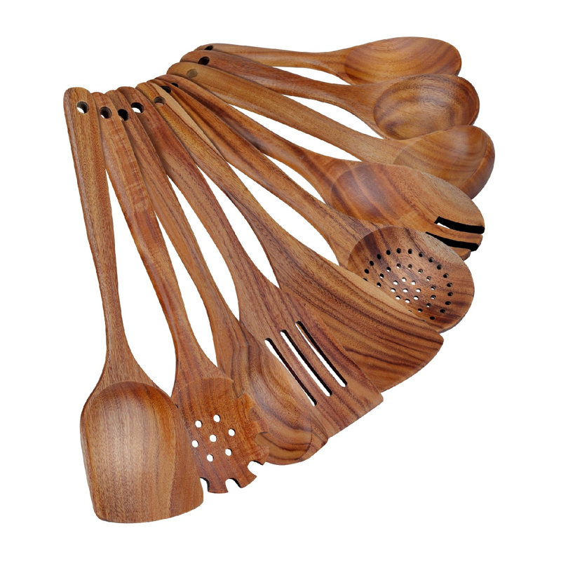 Ensemble de 10 ustensiles de cuisine en bois Kitchen