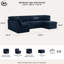 Canapé d'angle modulaire 4 pièces Serta® Brady, montage facile, confort des ressorts ensachés, tissu velours côtelé-137139705-139085289