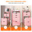Meuble-lavabo à miroir 3 modes d'éclairage avec 2 tiroirs coulissants et tabouret de rangement caché-2013909882