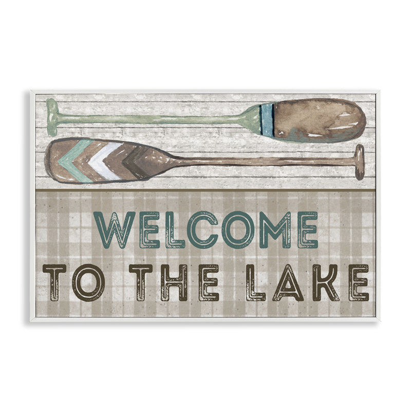 «Rustic Welcome Lake Oars», estampe numérique par Elizabeth Medley, Giclée encadrée blanc bord de mer, H 20 po x l 30 po
