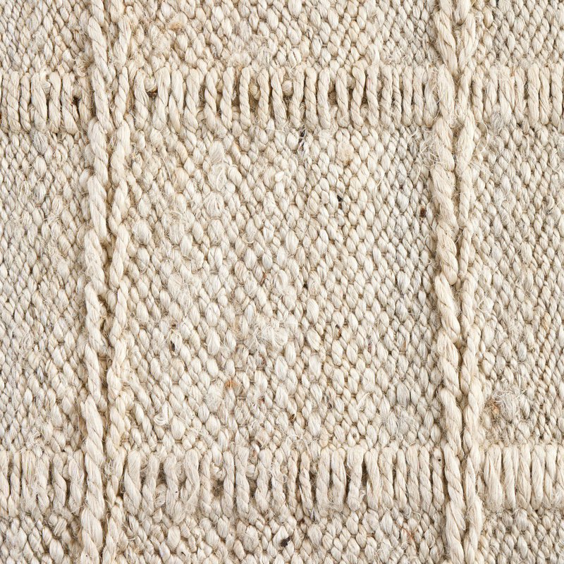 Grid Flatweave Jute Solid Color Area Rug in Bleached Grid Jute, Rectangle 8' x 10'