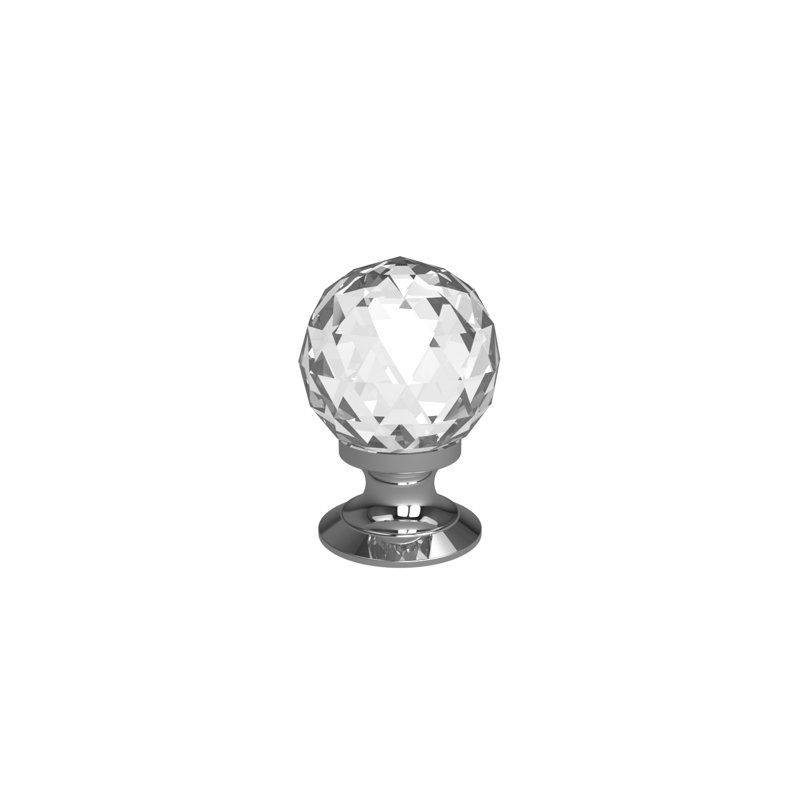 Berrett 3mm Diameter Round Knob, Polished Chrome