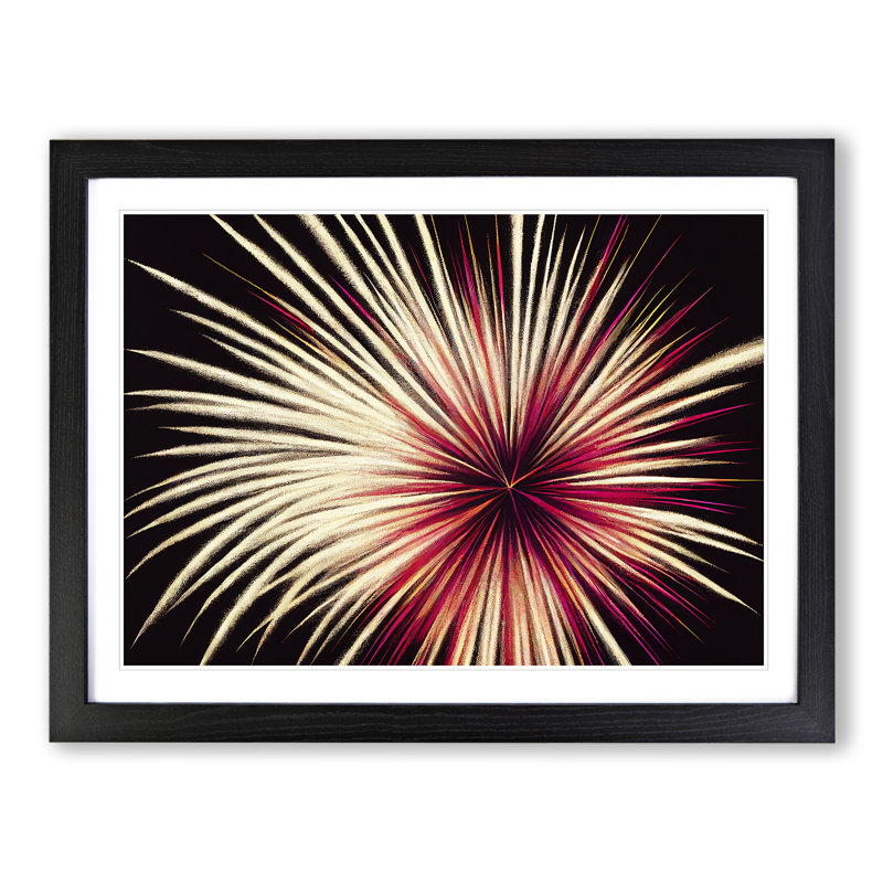 Gorgeous Fireworks - Single Picture Frame Print, Black Framed, 34cm H x 46cm W x 2cm D
