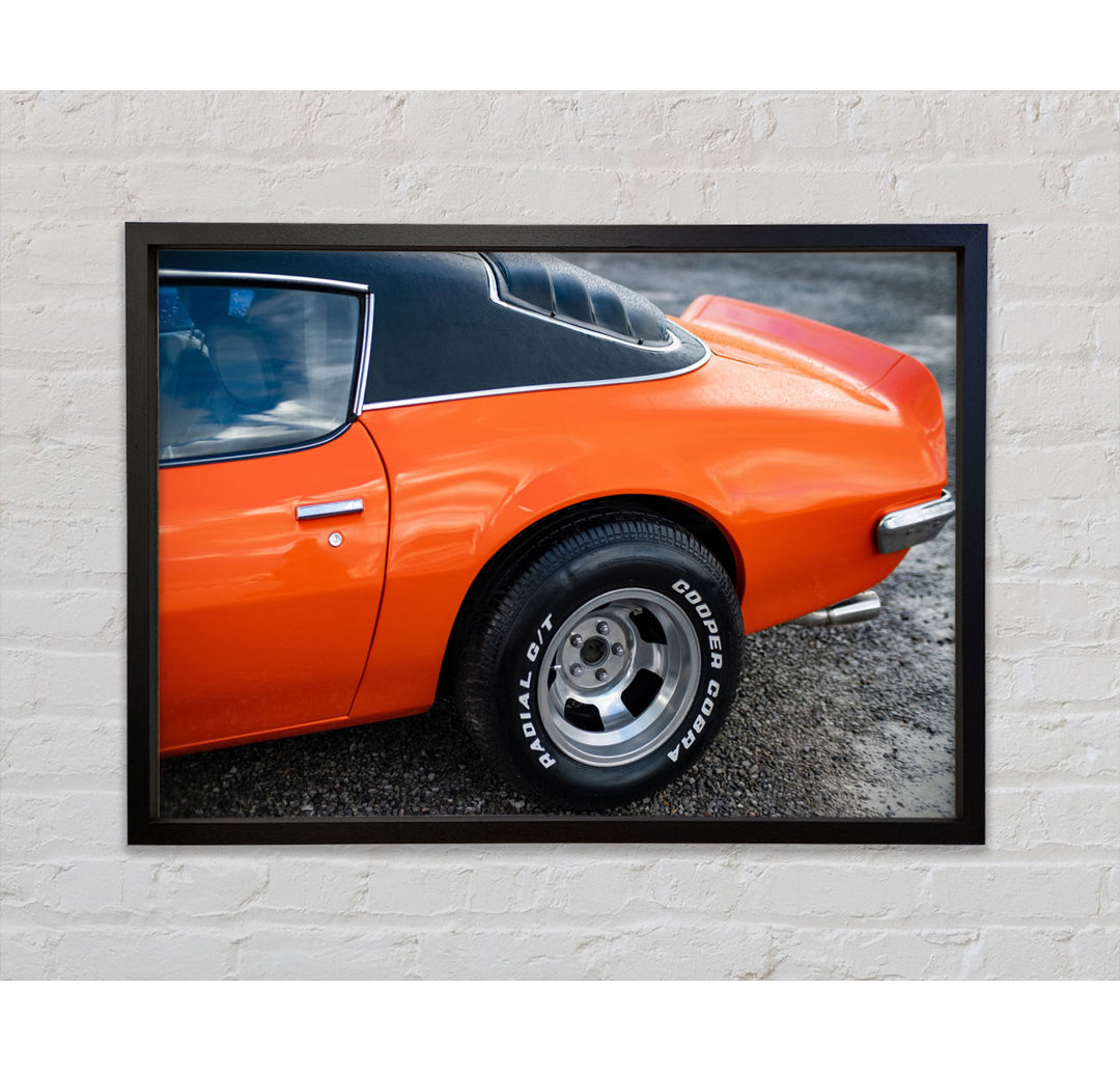 Orange End of Classic Car - Einzelbildrahmen Kunstdrucke auf Leinwand