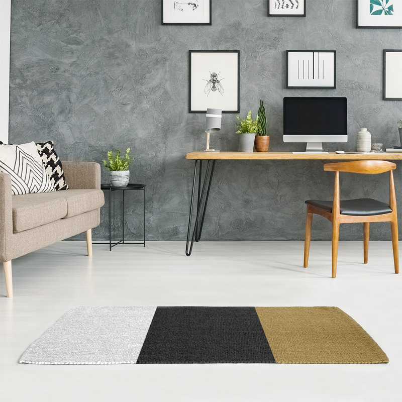 Tapis noir/beige zone, Rectangle 5 pi x 7 pi