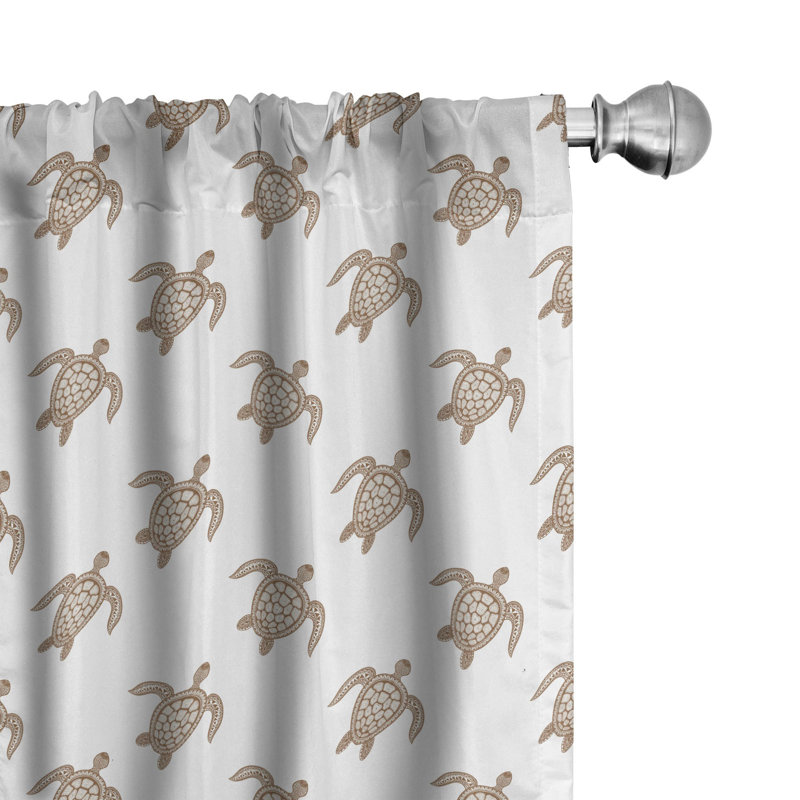Turtle Semi-Sheer Rod Pocket Curtain Panels, 28" x 63"